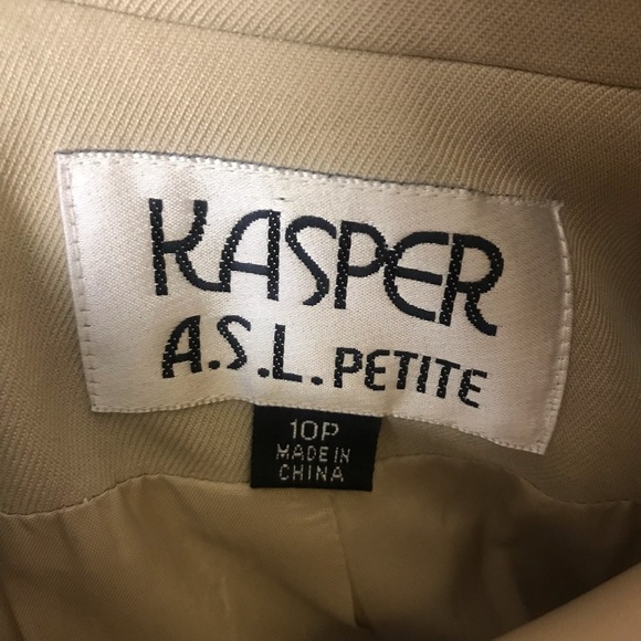 Vintage 100% silk khaki pant suit wide pleated leg - Picture 8 of 11